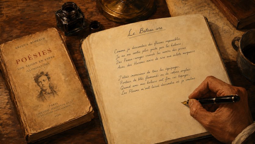 Le Bateau ivre de Rimbaud recopié à la main — Les Lettres de Boron (5)